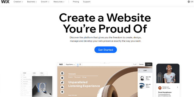Wix - Phần mềm thiết kế Website đẹp