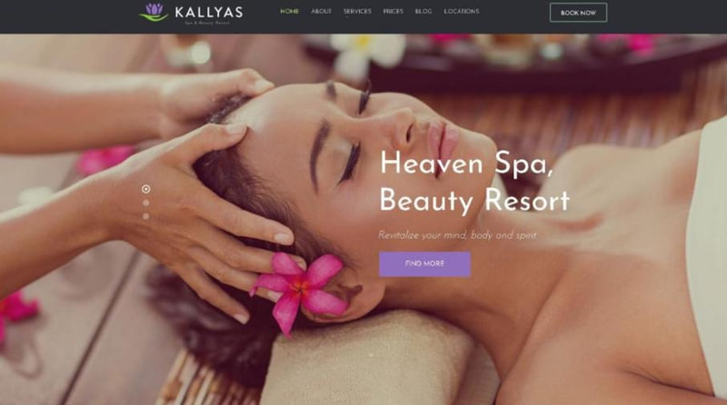 Mẫu website cho spa Kallyas